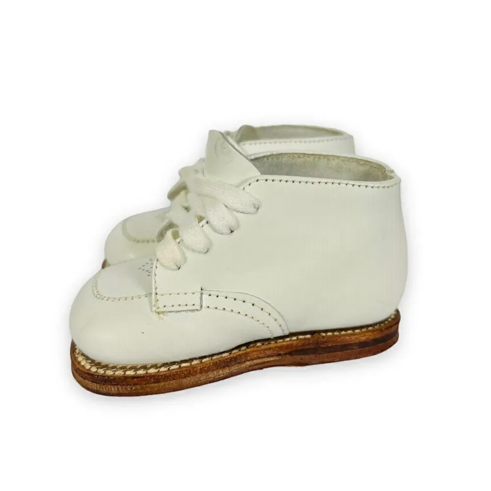 Vintage‎ Made in USA Smocked Style Boots White Toddler 7D